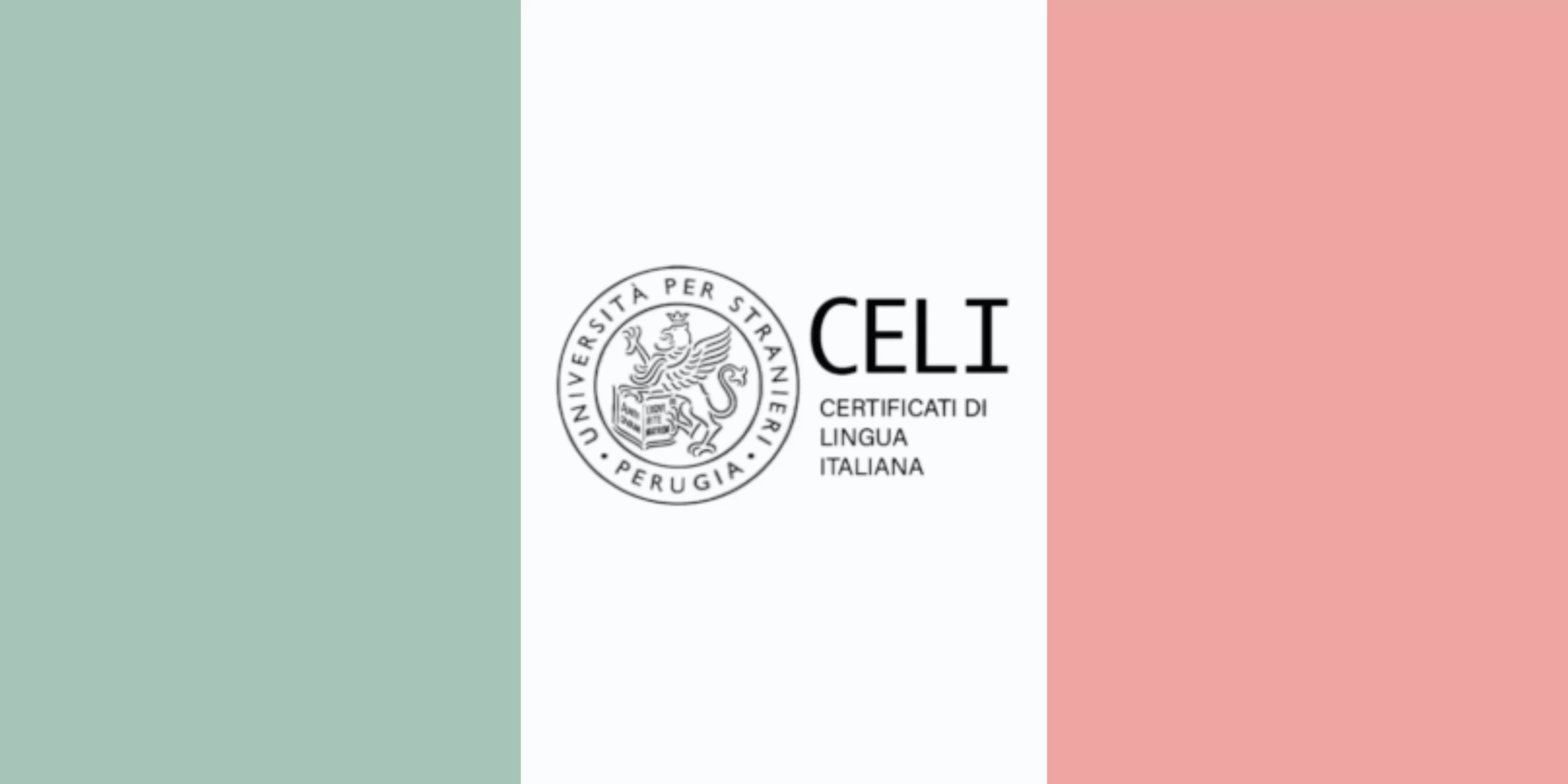 لوگوی آزمون CELI روی پرچم ایتالیا